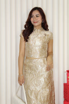 Nicky Jacquard Cheongsam Set (Green)