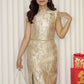 Nicky Jacquard Cheongsam Set (Gold)