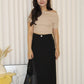 Capucine Straight Midi Skirt (Cream)