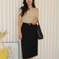 Capucine Straight Midi Skirt (Cream)