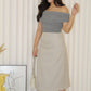 Capucine Straight Midi Skirt (Cream)