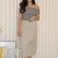 Capucine Straight Midi Skirt (Cream)
