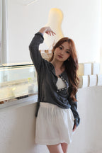 Laura Stripes Casual Long Sleeve Top (White)