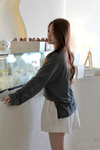 Laura Stripes Casual Long Sleeve Top (White)