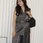 Anaelle Satin Vest Two Piece Pants Set (Grey)