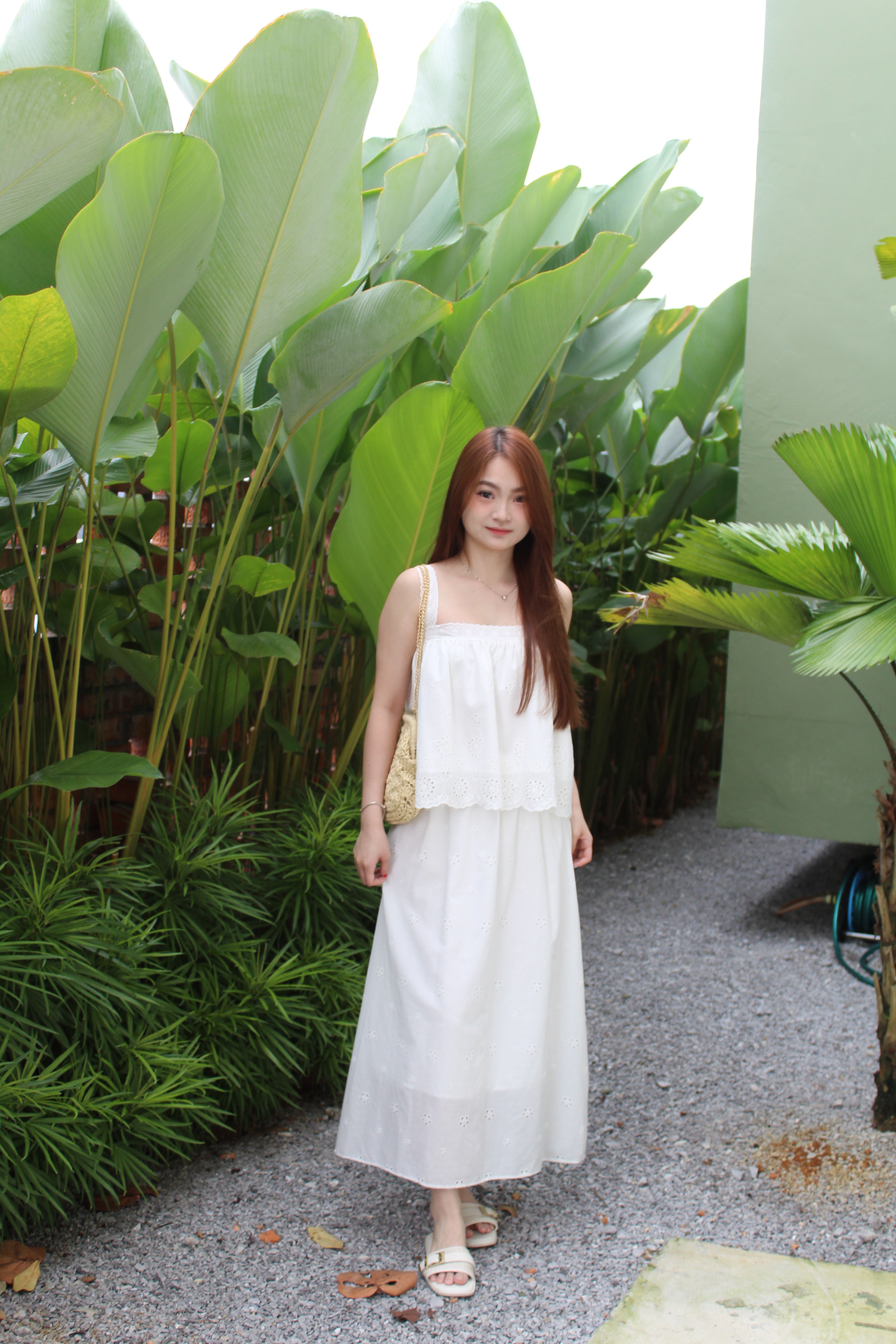 Froeni Broderie Two Piece Skirt Set (White)