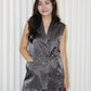 Anaelle Satin Vest Two Piece Pants Set (Grey)