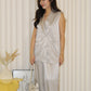 Anaelle Satin Vest Two Piece Pants Set (Grey)