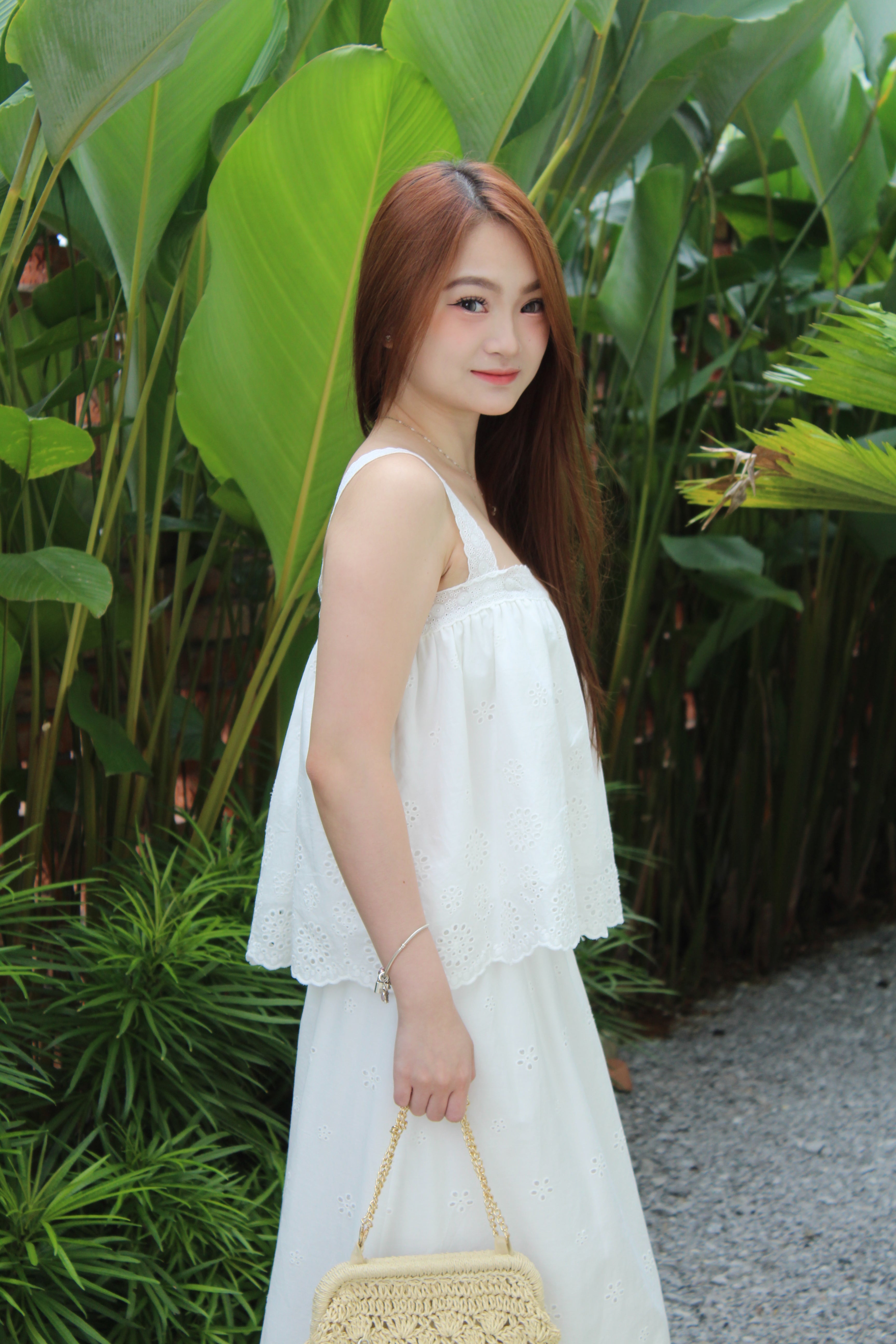 Froeni Broderie Two Piece Skirt Set (White)