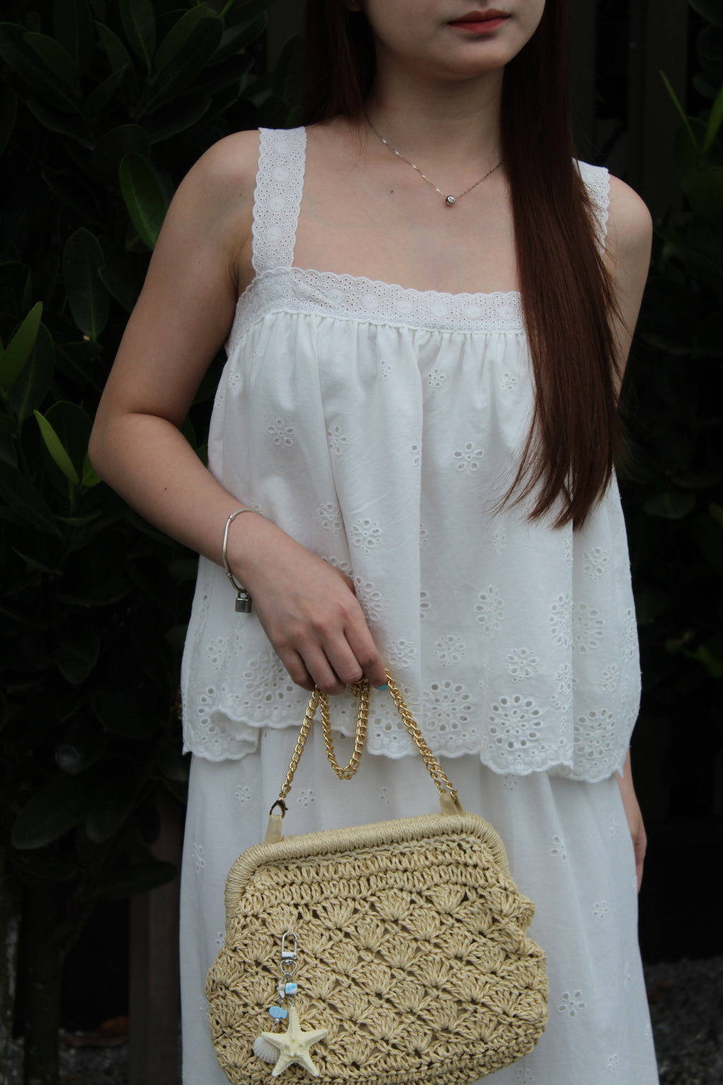 Froeni Broderie Two Piece Skirt Set (White)