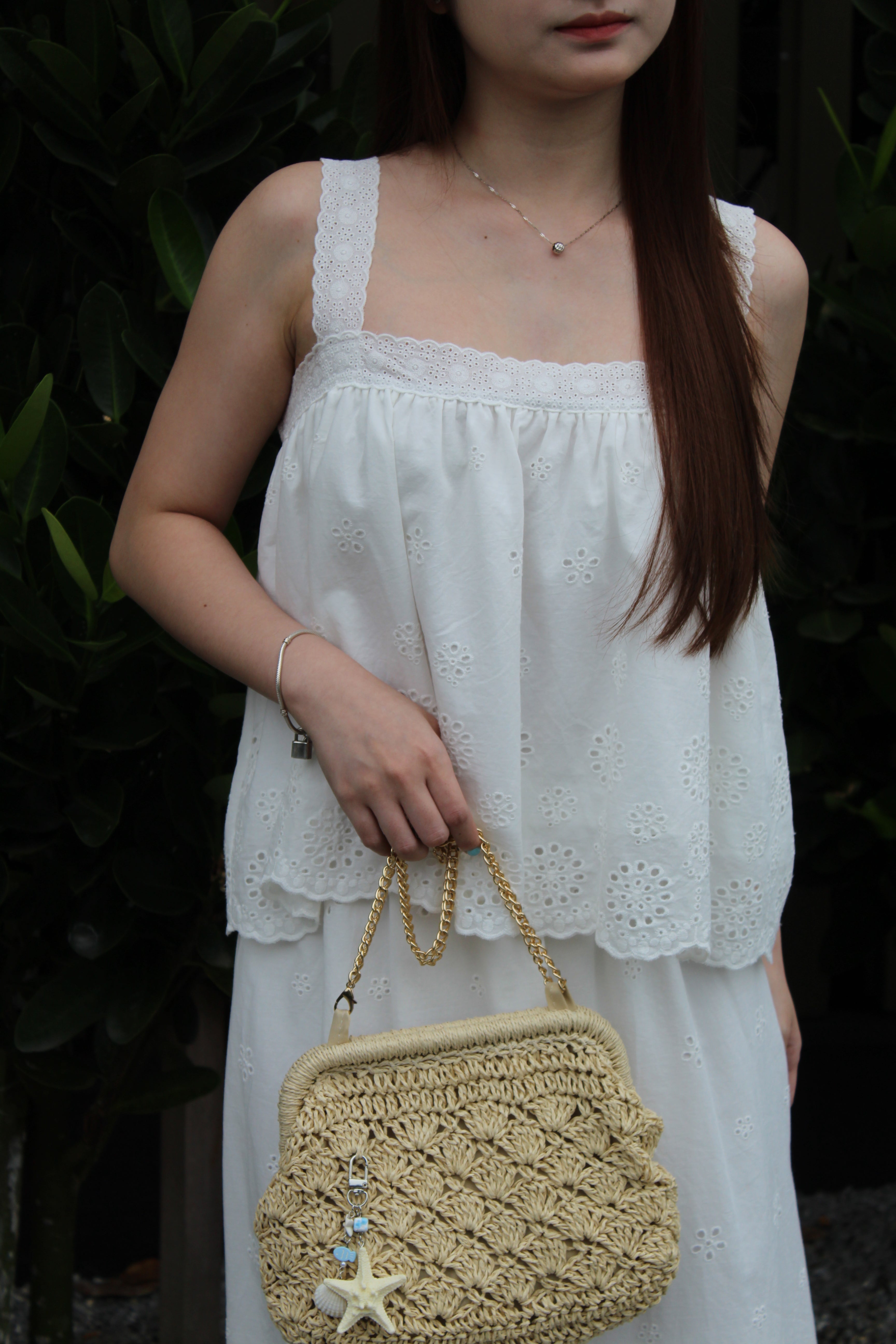 Froeni Broderie Two Piece Skirt Set (White)