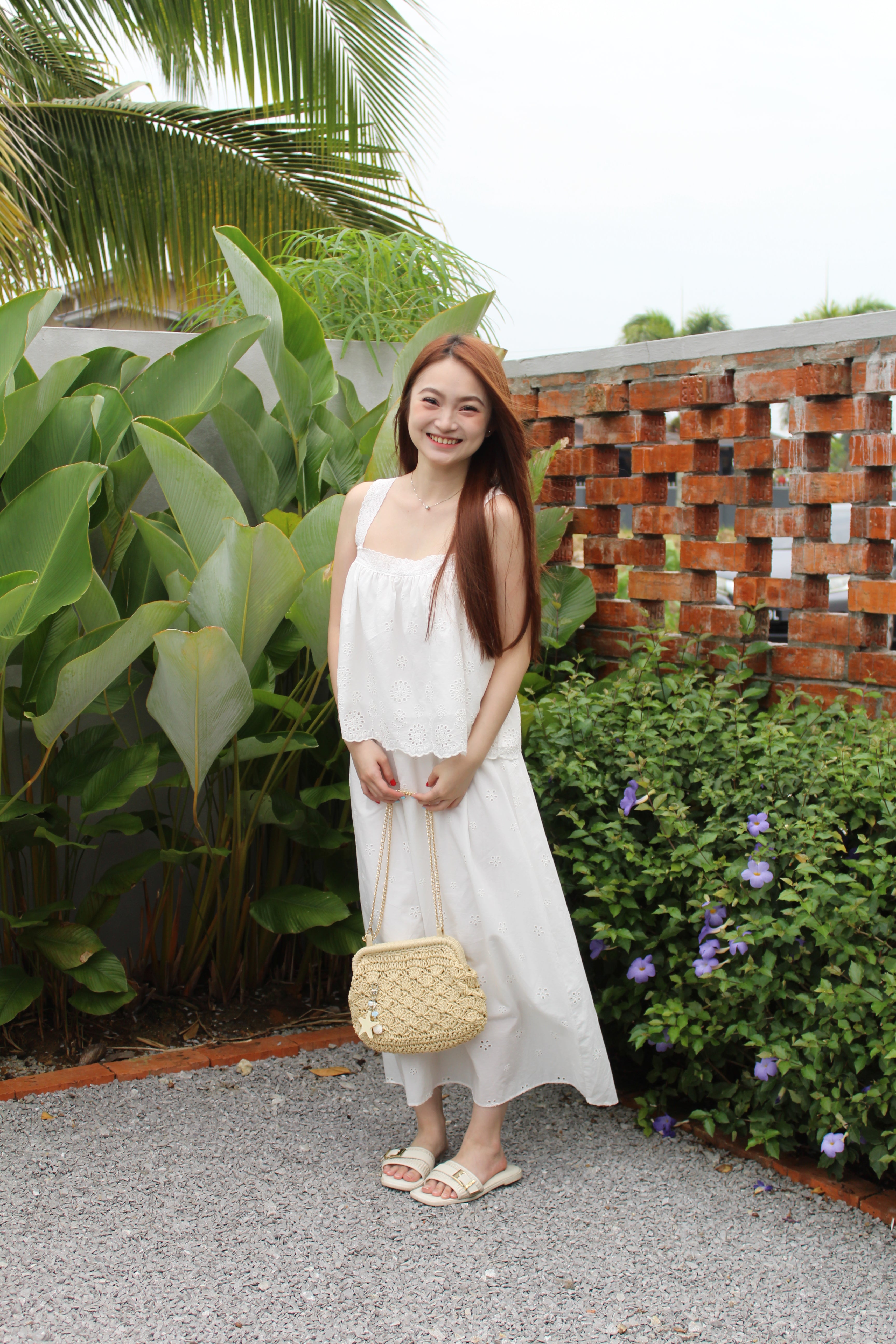 Froeni Broderie Two Piece Skirt Set (White)