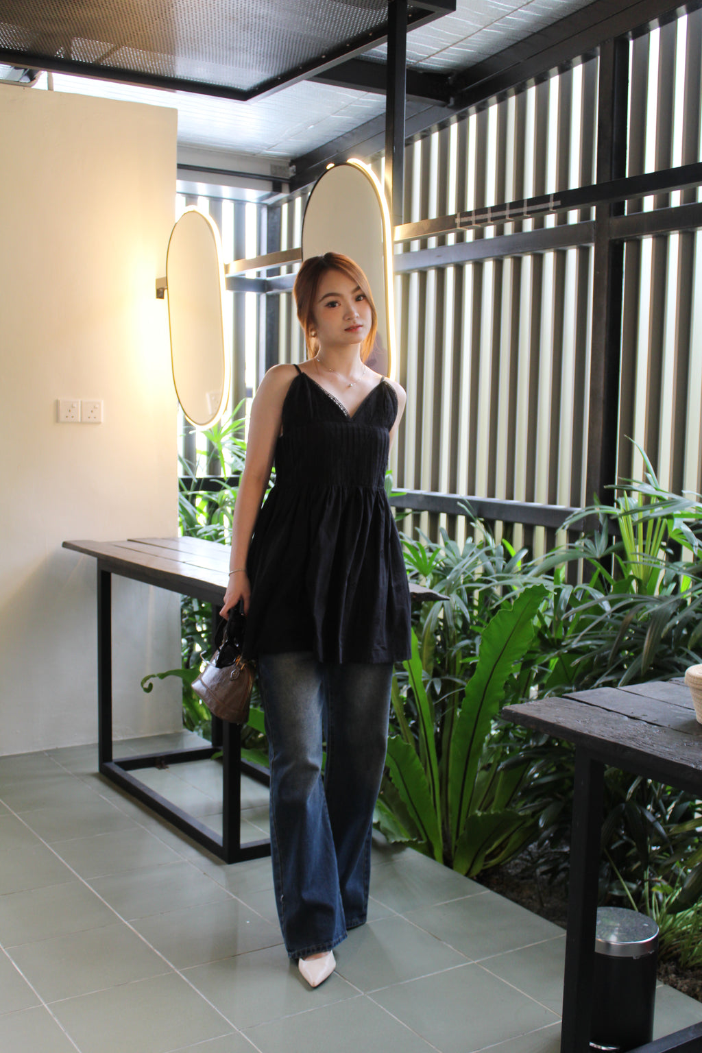Bryleigh Broderie Mini Dress (Black)
