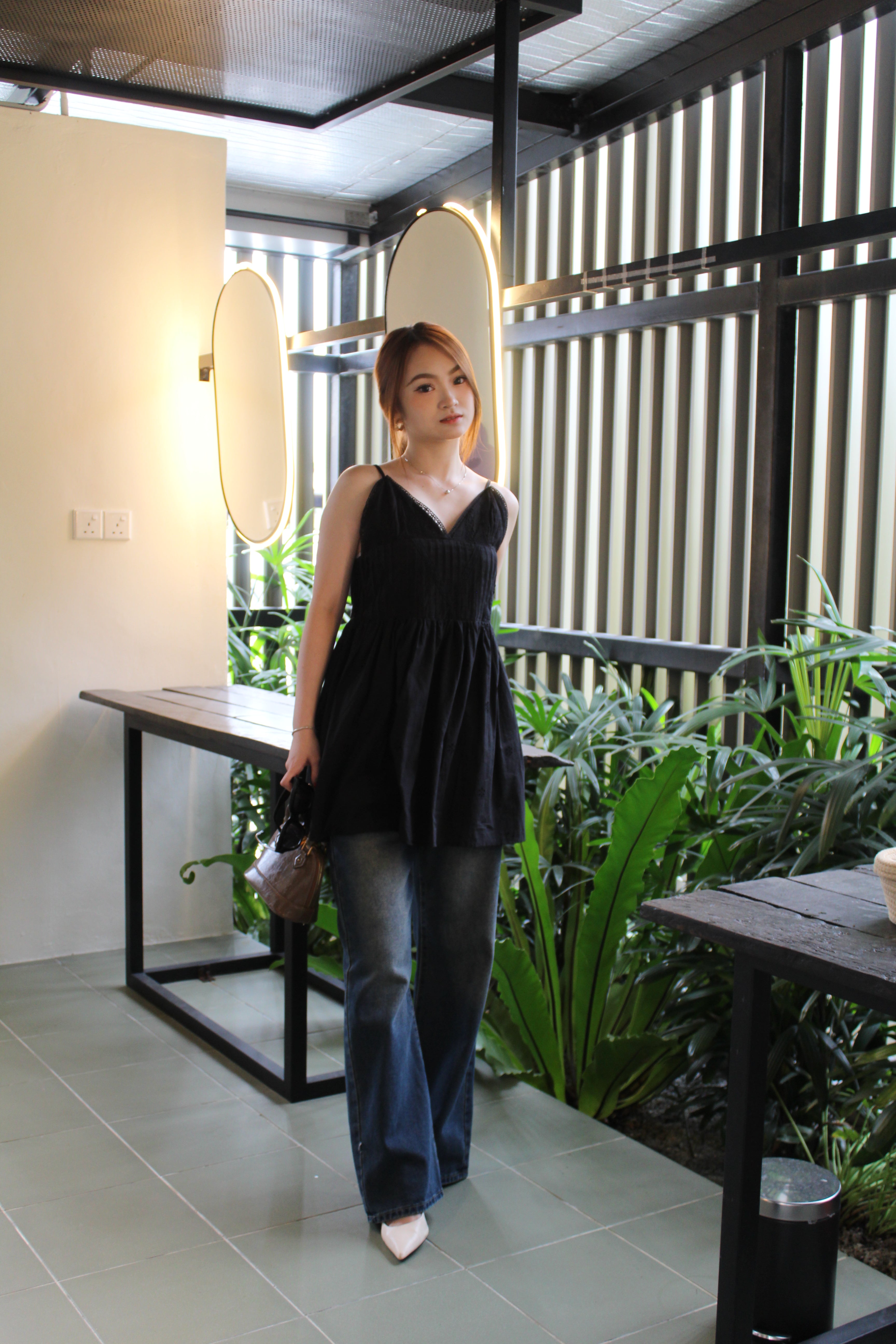 Bryleigh Broderie Mini Dress (Black)