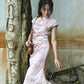 Fen Satin Midi Cheongsam Dress (Pink)