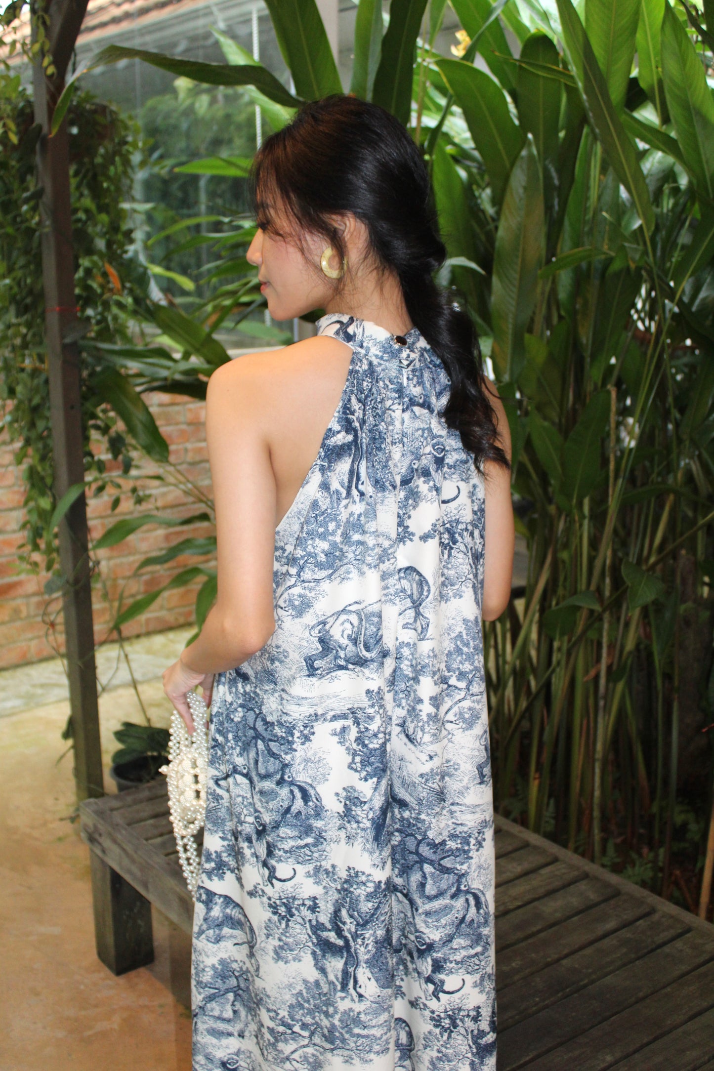 Dior Floral Maxi Dress (Blue)