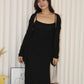 Ysee Cardigan Two Piece Dress Set (Brown)