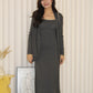 Ysee Cardigan Two Piece Dress Set (Brown)
