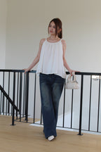 Idelle Linen Flare Top (Cream)
