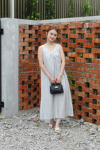 Perline Twisted Midaxi Dress (Grey)