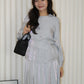 Solene Long Sleeve Two Piece Skirt Set (Grey)