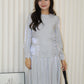 Solene Long Sleeve Two Piece Skirt Set (Grey)