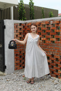 Perline Twisted Midaxi Dress (Grey)