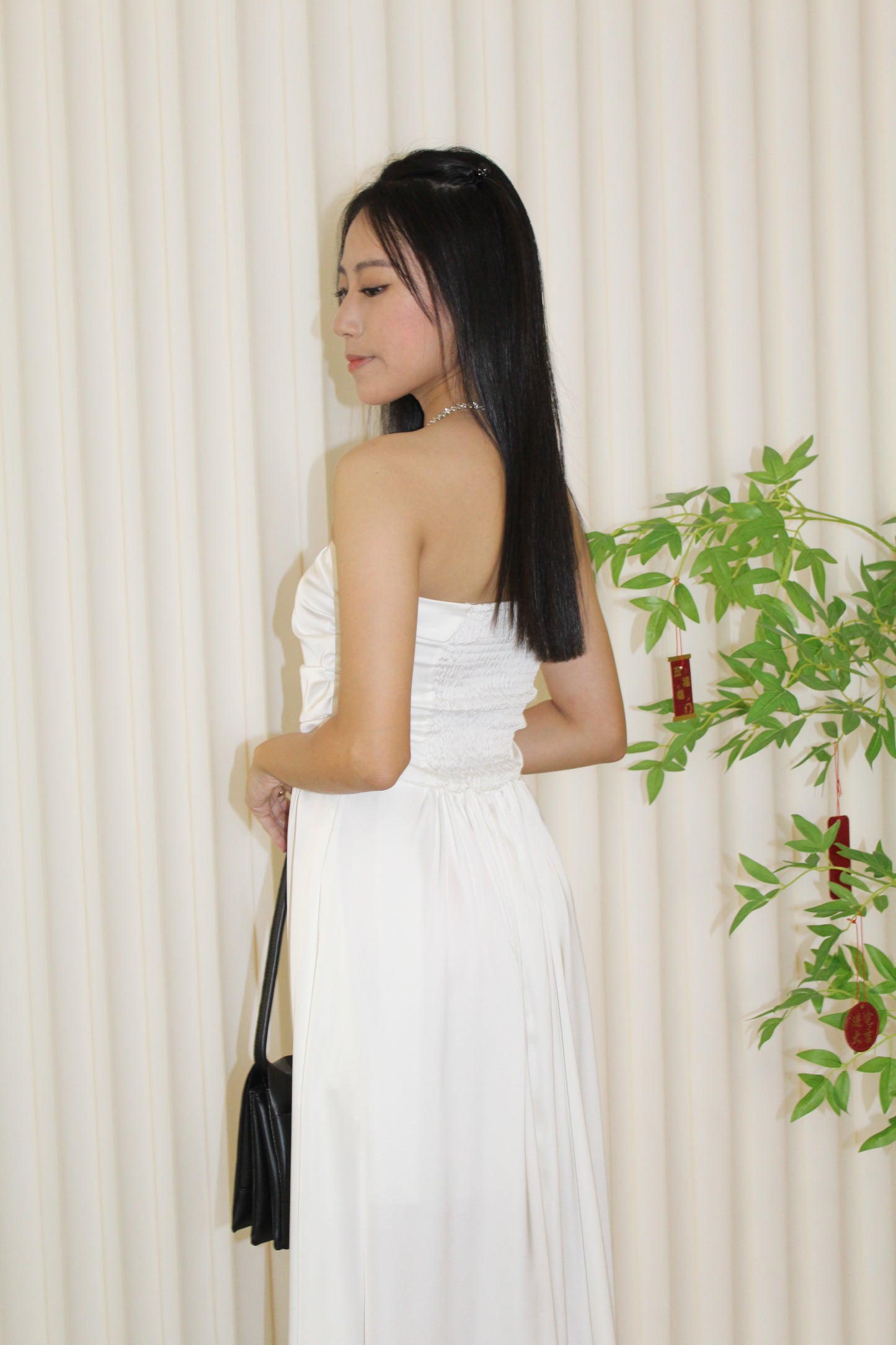 Stella Satin Tube Dress (White)