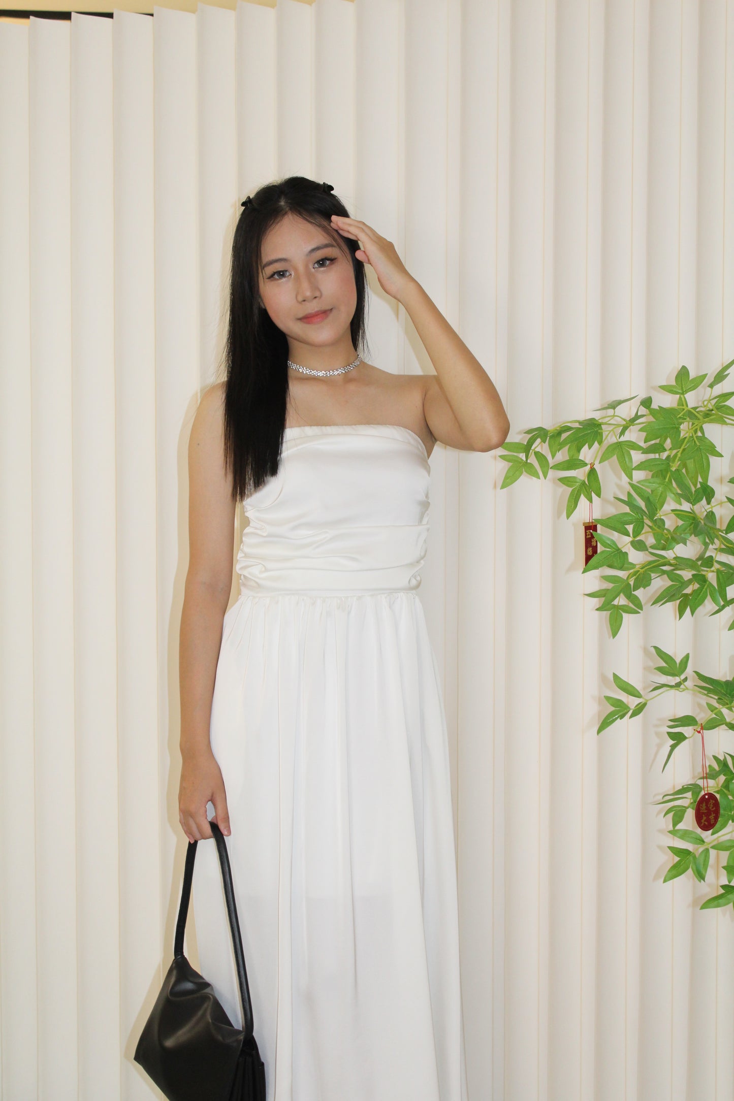 Stella Satin Tube Dress (White)