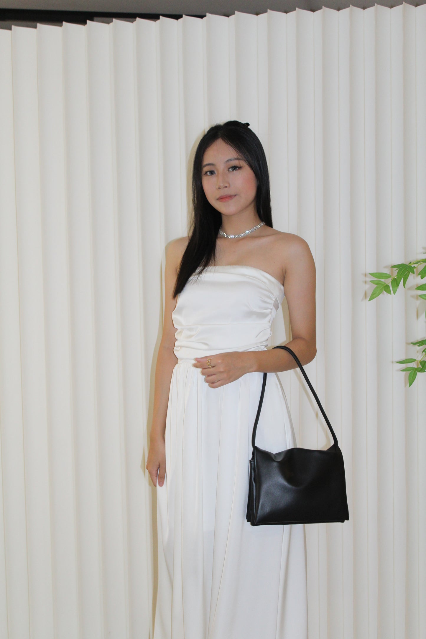 Stella Satin Tube Dress (White)