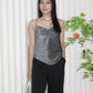 Cindy Shimmer Cami Top (Black)