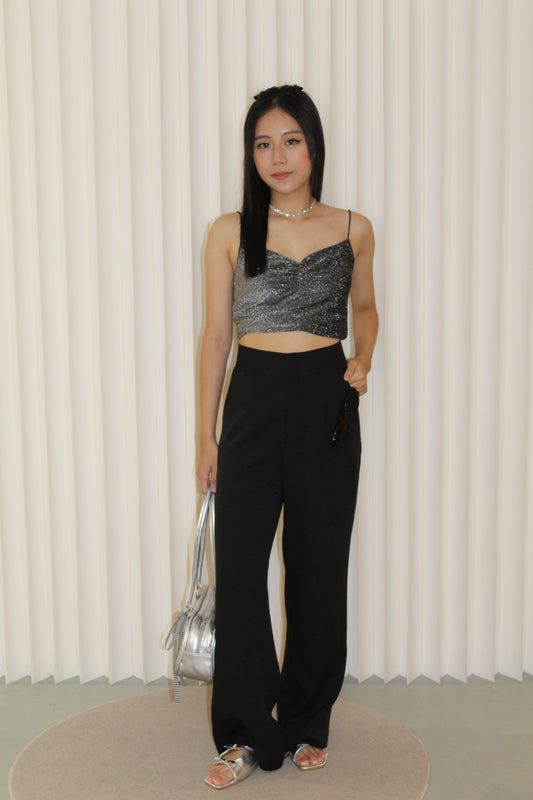 Raina Straight Suit Pants (Black)