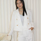 Katelyn Tweed Crop Coat Blazer (White)