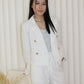 Katelyn Tweed Crop Coat Blazer (White)