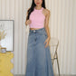 Yumi Fish-Tail Denim Maxi Skirt