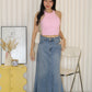 Yumi Fish-Tail Denim Maxi Skirt