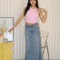 Yumi Fish-Tail Denim Maxi Skirt