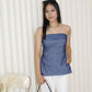 Tanya Denim Tube Padded Top (Blue)