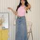 Yumi Fish-Tail Denim Maxi Skirt