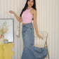 Yumi Fish-Tail Denim Maxi Skirt