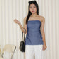 Tanya Denim Tube Padded Top (Blue)