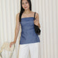 Tanya Denim Tube Padded Top (Blue)