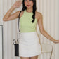 Erin High Waist Mini Skirt (White)