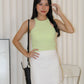 Erin High Waist Mini Skirt (White)