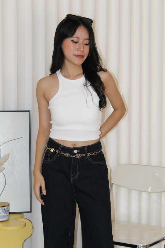 Stella Cropped Bra Top (White)