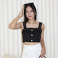 Hannah Tweed Crop Top (Black)