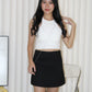 Erin High Waist Mini Skirt (White)