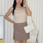 Erin High Waist Mini Skirt (White)