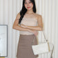 Erin High Waist Mini Skirt (White)