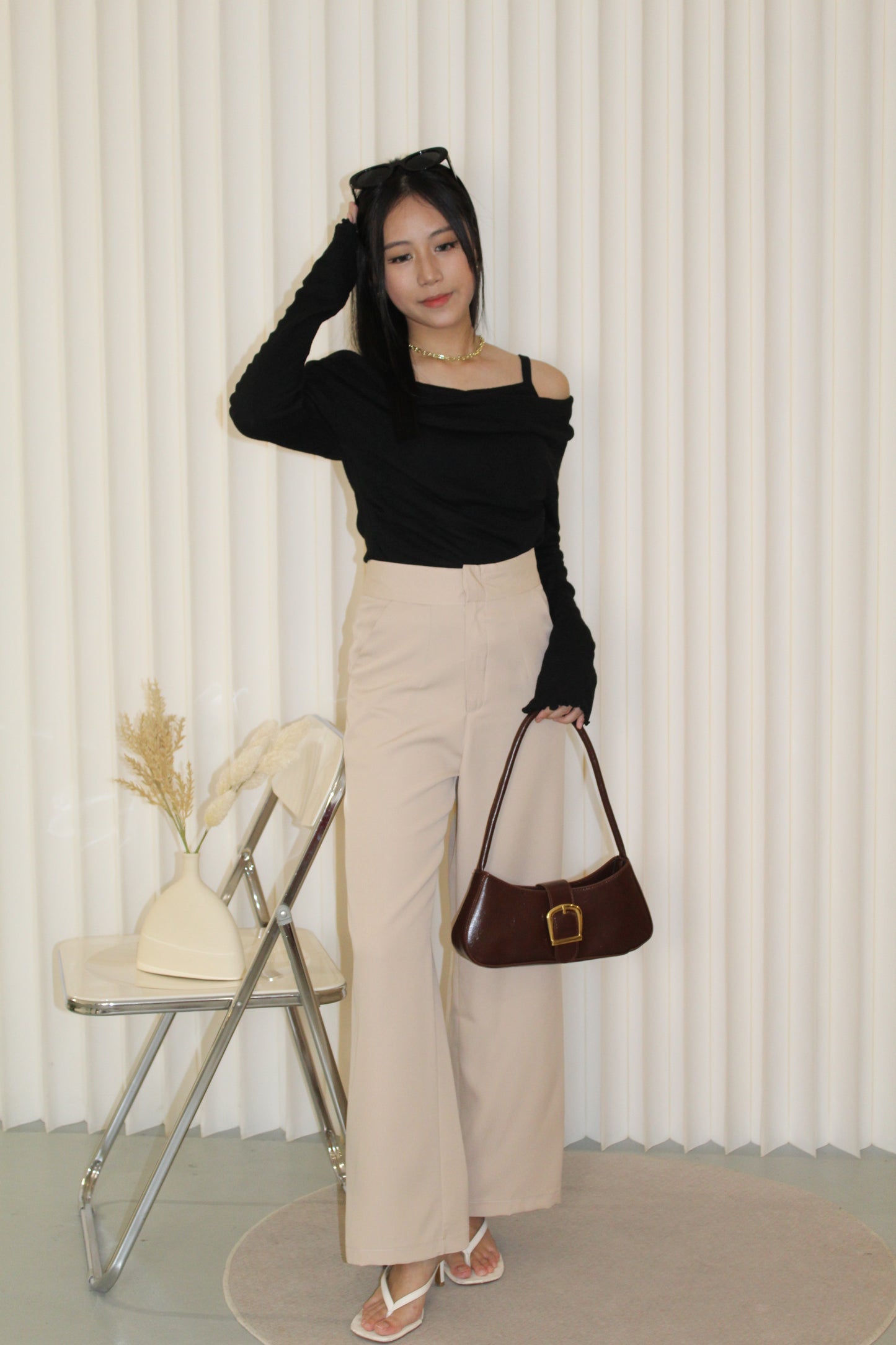 Raina Straight Suit Pants (Black)